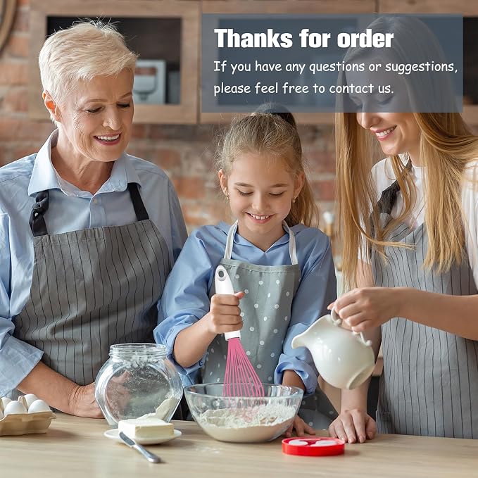 OYV Pink Silicone Whisk, Sealed Waterproof Design Set of 3, Professional - Image 7