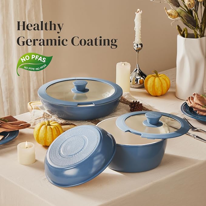 Redchef Ceramic Cookware Set, Removable Handle Pots and Pans Non-Stick - Image 5