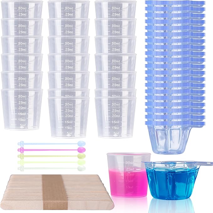 LET'S RESIN Epoxy Mixing Cups Kit, 30ml Disposable Measuring Cups, 50 Wooden by LETSRESIN