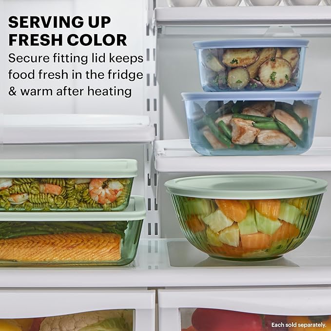 Pyrex Colors Sculpted Tinted Small/Medium Glass Mixing Bowls - Image 4