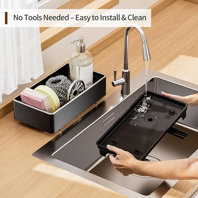 MOUKABAL Sponge Holder for Kitchen Sink – Rustproof Stainless Steel, 360° - Image 5