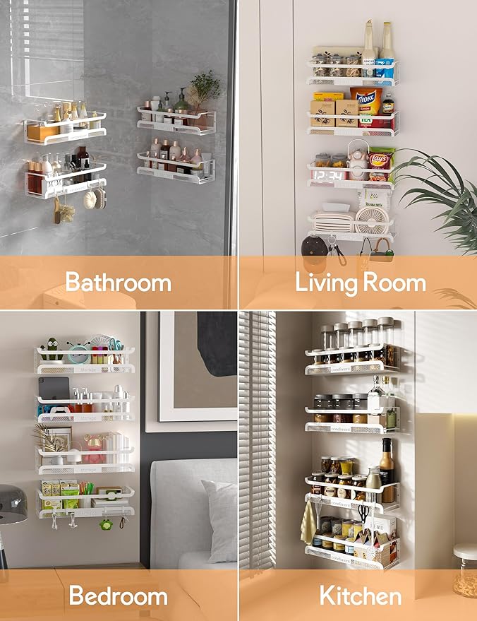 Spice Rack Wall Mount with Hooks - Image 9