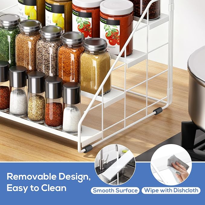 Spice Rack Organizer for Cabinet, 4 Tiered Spice Rack Organizer, Tiered - Image 4