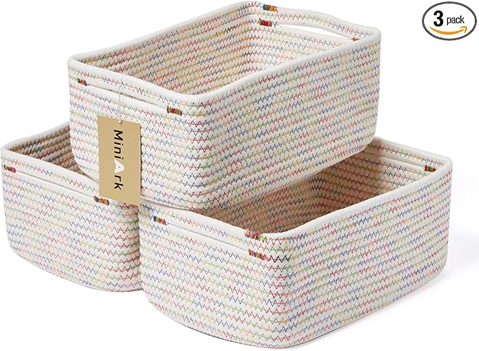 MiniArk Small Storage Baskets for Organizing | Closet Organizer Bins | Shelf by MiniArkStorageBasketsHome