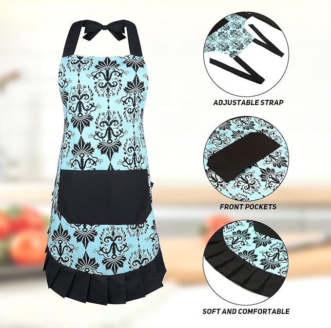 G2PLUS Cotton Vintage Damask Apron - Image 4