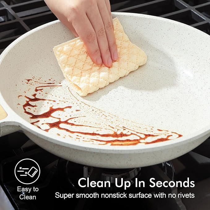 SENSARTE Nonstick Ceramic Frying Pan Skillet, 11 Inch Omelet Pan, Healthy Non - Image 4