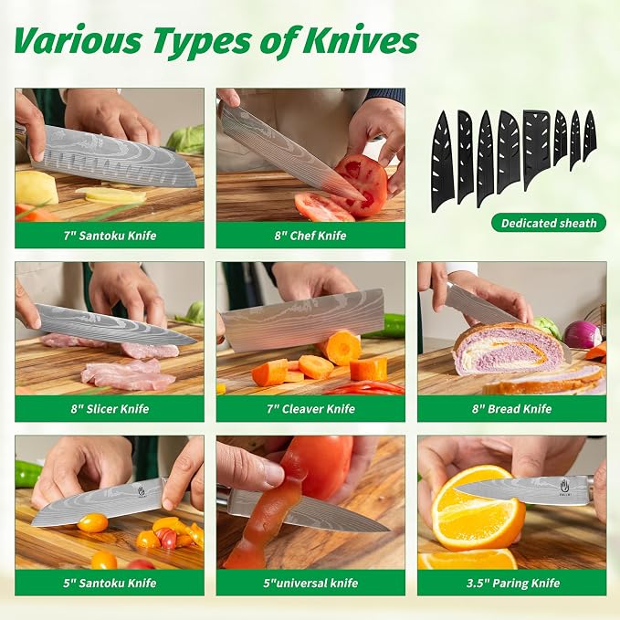 FULLHI 15pcs Japanese Knife Set - Image 4