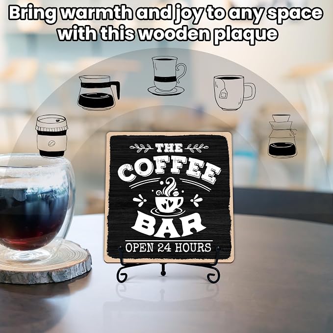 Coffee Bar 24-Hour Open Decor Signs, Coffee Station Accessories, Themed Gifts - Image 6