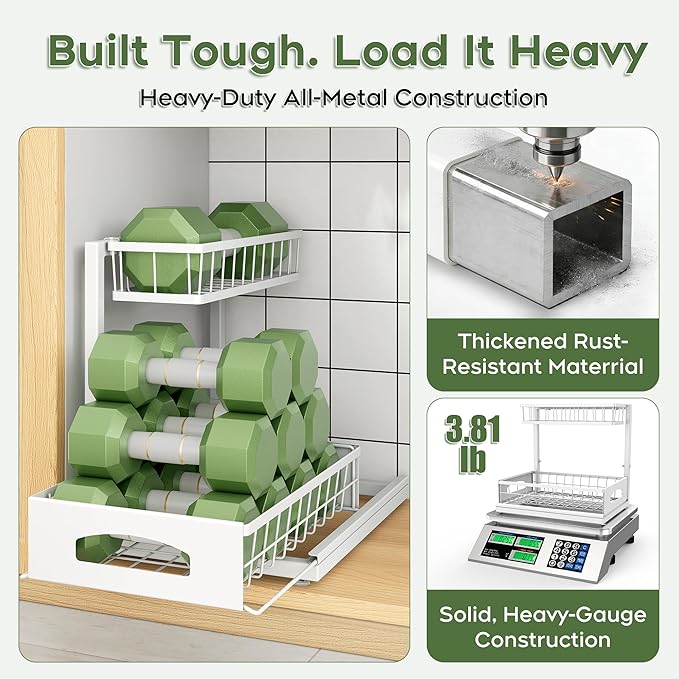 Under Sink Organizer, 2 Pack Cabinet Organizer - Image 5
