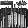 MDHAND Chef Knife Set with Roll Bag, High Carbon Stainless Steel Japanese by MDHAND