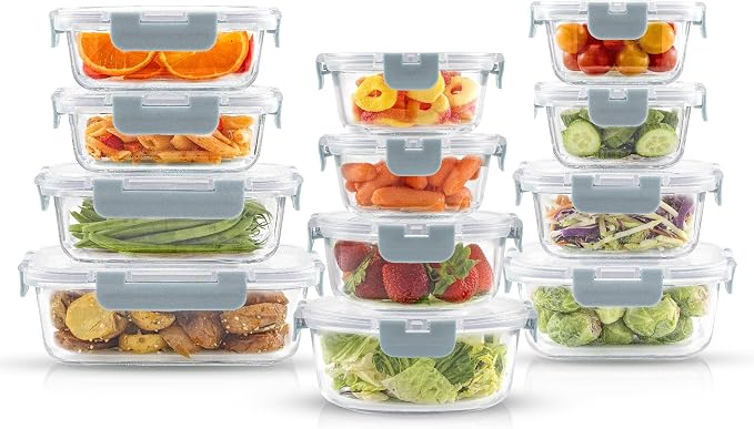 JoyJolt 24pc Borosilicate Glass Storage Containers - Image 8