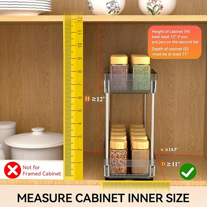 DABIGE 3 Pack Pull Out Spice Rack Organizer - Image 5
