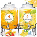 Honeydak 2 Pack 4 Gallon Glass Beverage Dispenser by Honeydak