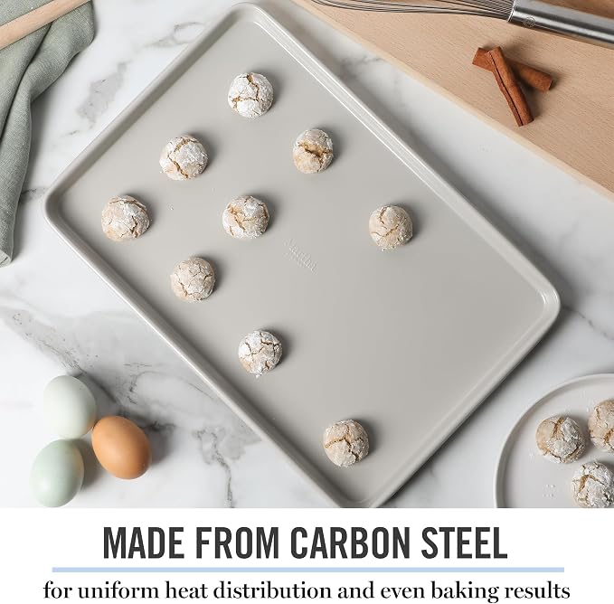 Martha Stewart Gallen 15 x 10 Inch Nonstick Carbon Steel Cookie Sheet – Cool - Image 4