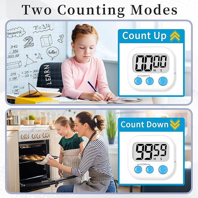 ZILLEEN 6 Pack Kitchen Timers for Cooking Digital Classroom Timers for Teachers - Image 4