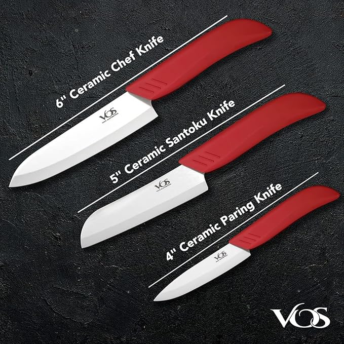 Vos Ceramic Knife Set in Elegant Gift Box, Ceramic Knives Set - Image 2