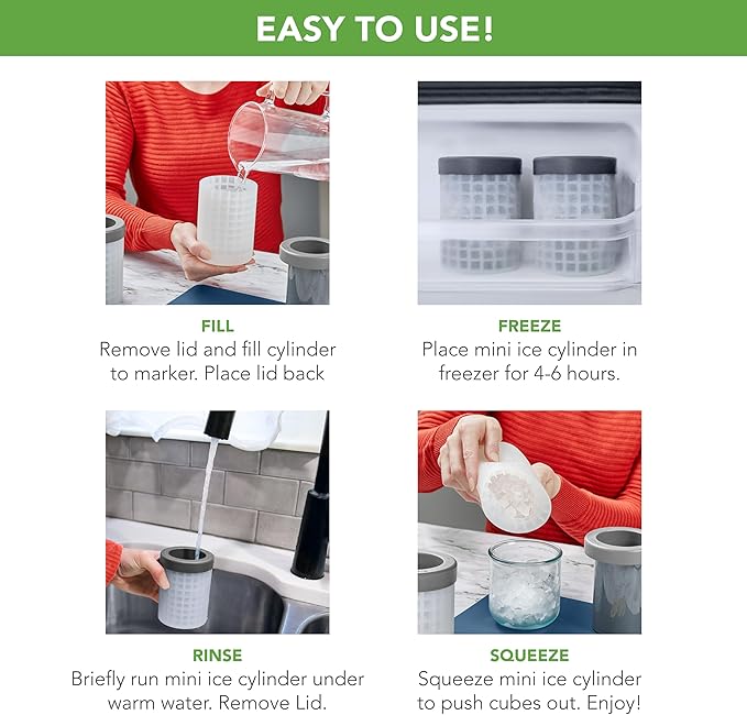 Tovolo Mini Ice Cylinder- Squeeze & Release- Set of 2 - Image 3