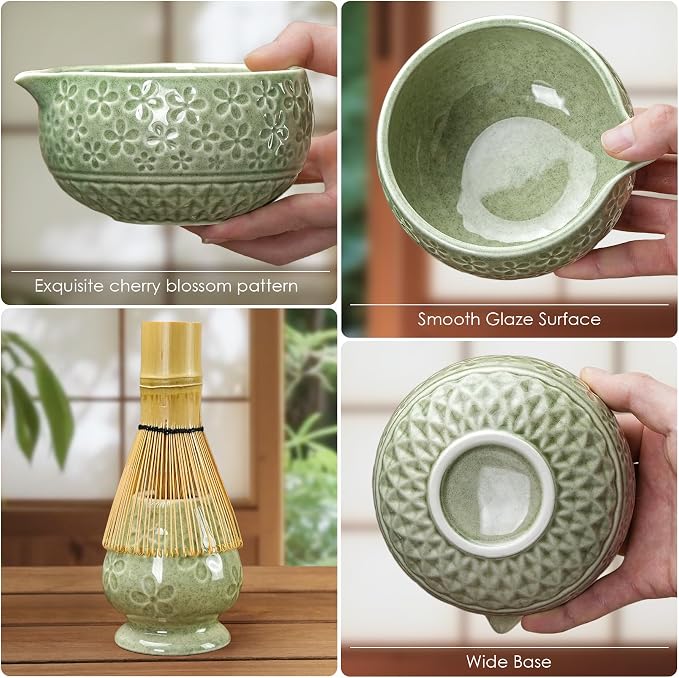 7Pcs Matcha Whisk Set, Matcha Set Whisk and Bowl, Bamboo Scoop, Scoop Rest - Image 3
