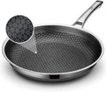 SNOWCLAD Frying Pan, 10 Inch Hybrid Non Stick Stainless Steel Skillets by SNOWCLAD