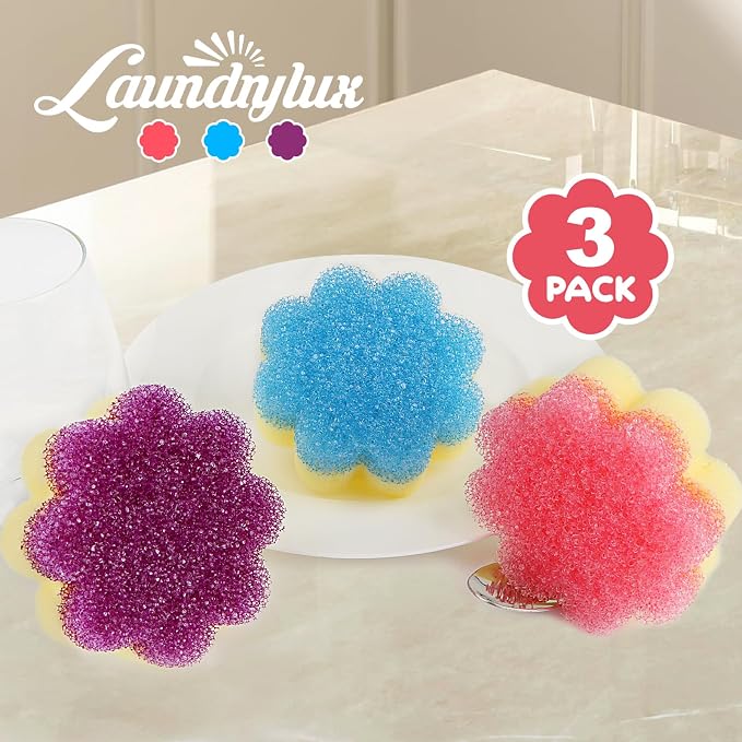 LAUNDRYLUX Scrub Sponge, Dual-Sided Temperature-Responsive Scrubber - Image 2
