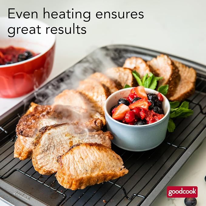 GoodCook 15” x 10.5” Nonstick Carbon Steel Baking Pan & Raised Wire Rack – - Image 8