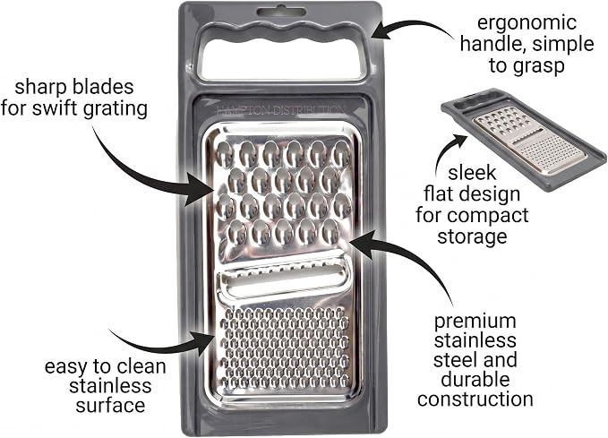 Cheese Grater with Handle, Stainless Steel, Cheese Shredder, Fruit and - Image 4