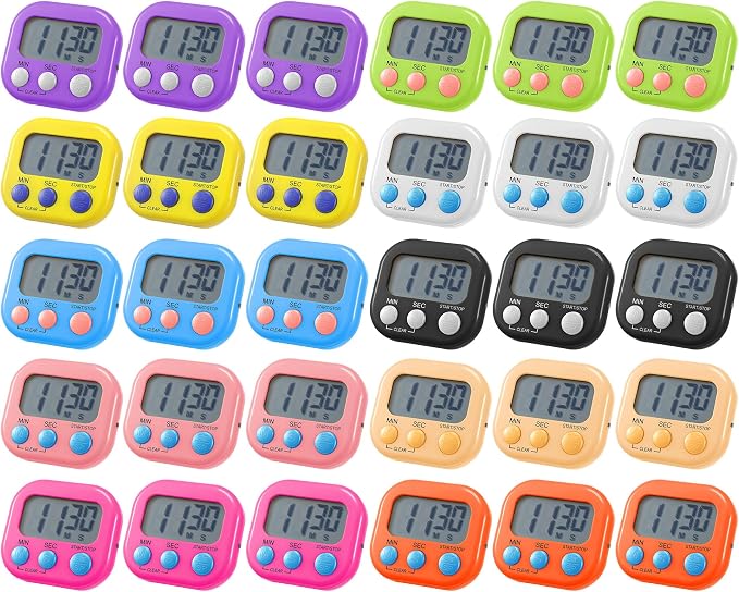 Weewooday 30 Pcs Large Classroom Timers Stopwatch Magnetic Kitchen Digital by Weewooday