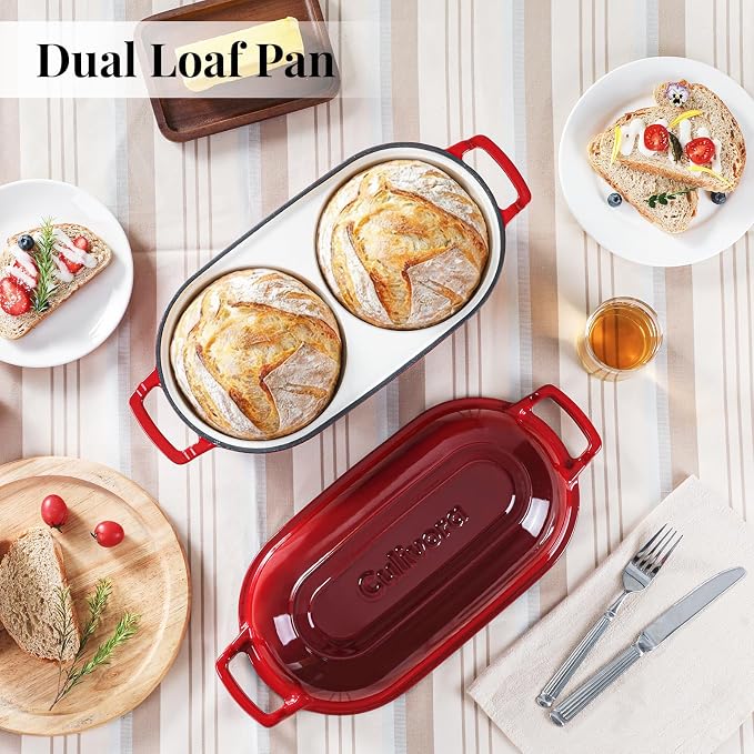 Cast Iron Bread Pan with Lid, Mini Enamel Sourdough Baking Dutch Oven Pot - Image 3