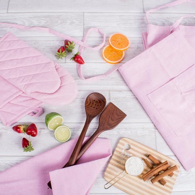 DII 100% Cotton Solid Chambray Kitchen Set, Chef Apron, 1 Piece - Image 7
