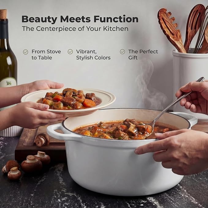 Zulay Kitchen 5 Quart Enameled Cast Iron Dutch Oven Pot - Image 7