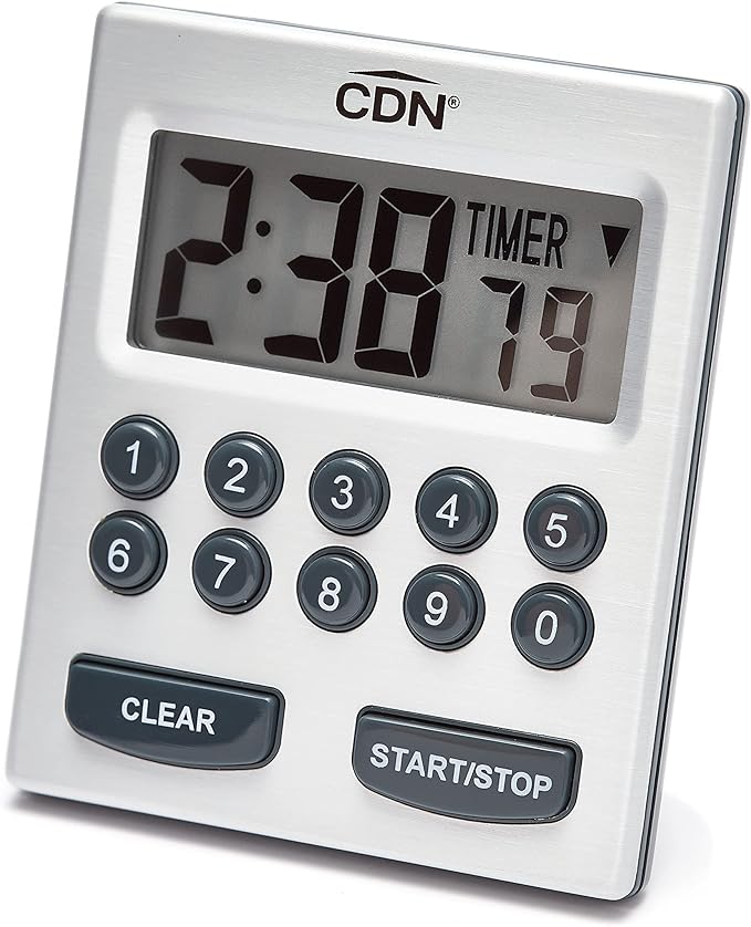 CDN Direct Entry 2- Alarm Digital Kitchen Timer | Counts Up & Down, 10 Hours by by CDN-ComponentDesignNorthwestInc