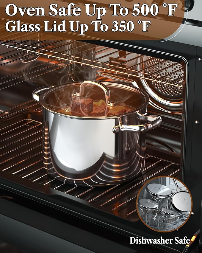 Cook N Home Stainless Steel Stockpot 8 Quart, Tri-Ply Clad Soup Pot - Image 7