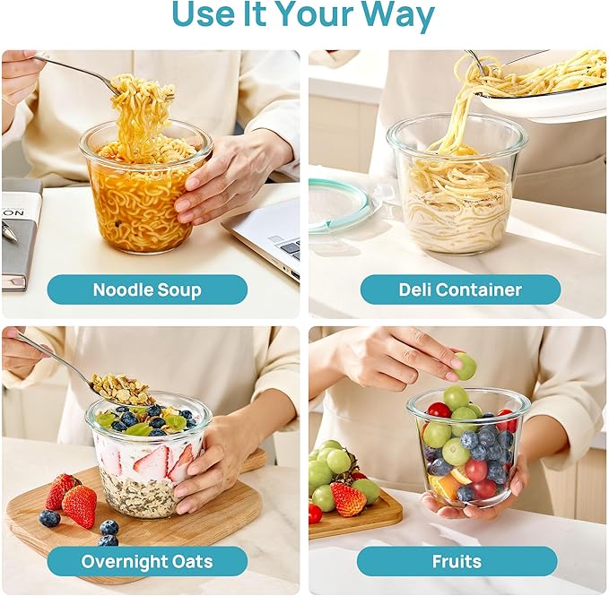 Vtopmart 5Pack 24oz Glass Storage Containers - Image 5