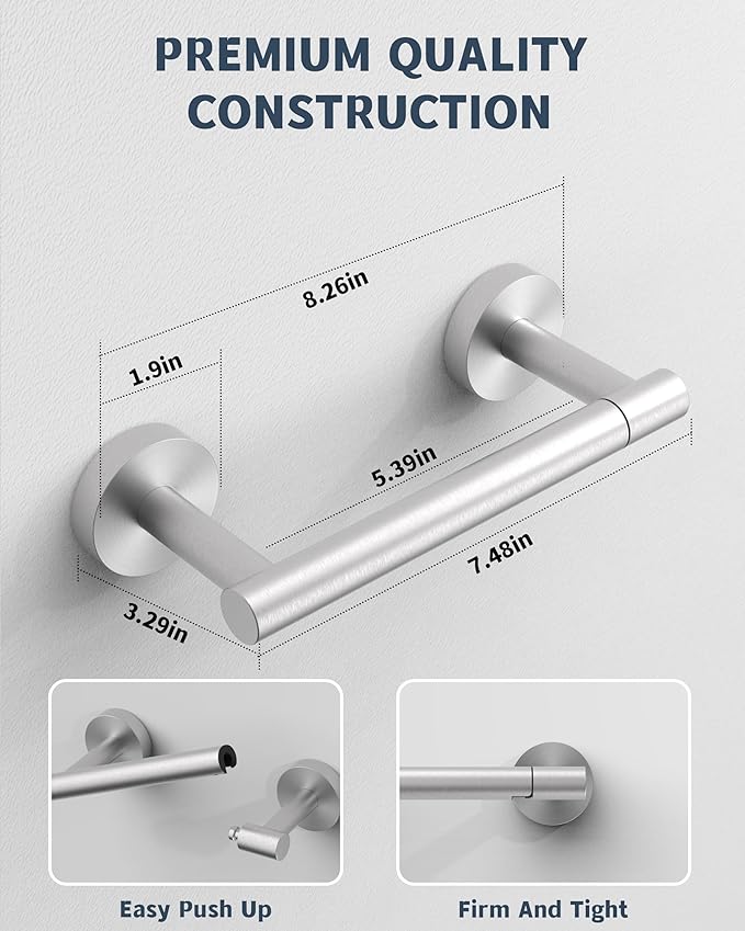 RARXTR Bathroom Toilet Paper Holder Wall Mount SUS304 Stainless Steel Double - Image 5