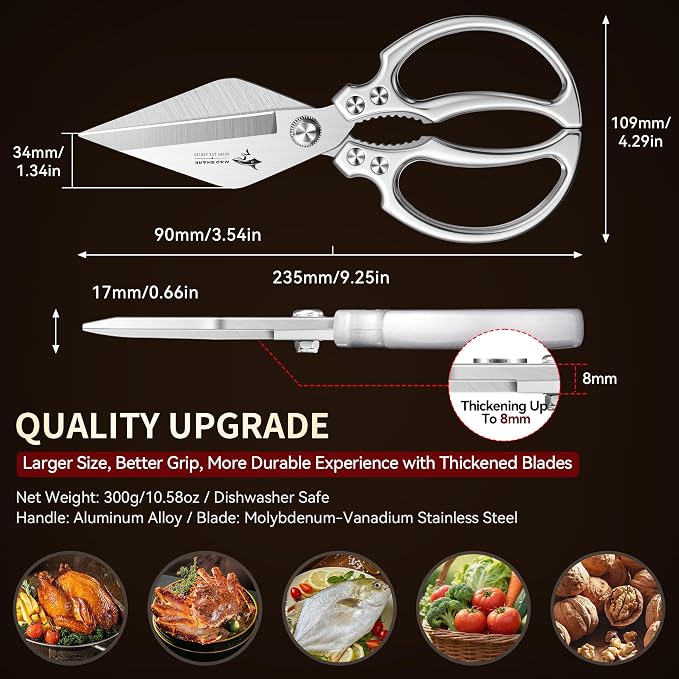 MAD SHARK Heavy Duty Kitchen Scissors, Dishwasher Safe All Purpose Kitchen - Image 5