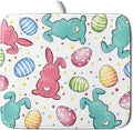 Easter Dish Drying Mat for Kitchen Counter Colorful Bunny Holiday Microfiber by Unknown