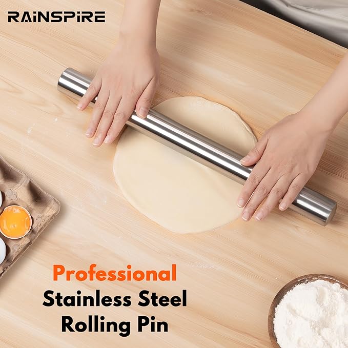 Rainspire Rolling Pins for Baking 304 Stainless Steel Dough Roller Perfect - Image 7