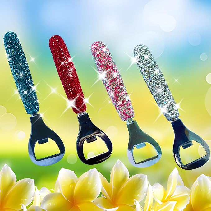 Handcrafted Silver Crystal Bling Beer Opener – Sparkle Diamond Bottle Openers - Image 5