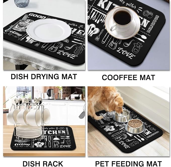 Dish Drying Mat for Kitchen Counter 2 Pack - Image 6