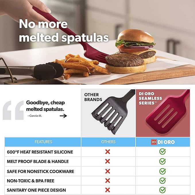 New DI ORO Seamless Series Moda 4-Piece Silicone Turner Spatula Set - Image 2
