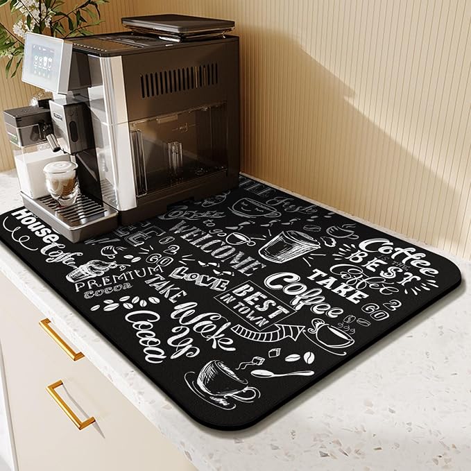 Coffee Bar Mat Accessories for Countertop Super Absorbent Anti-Slip Silicone - Image 3