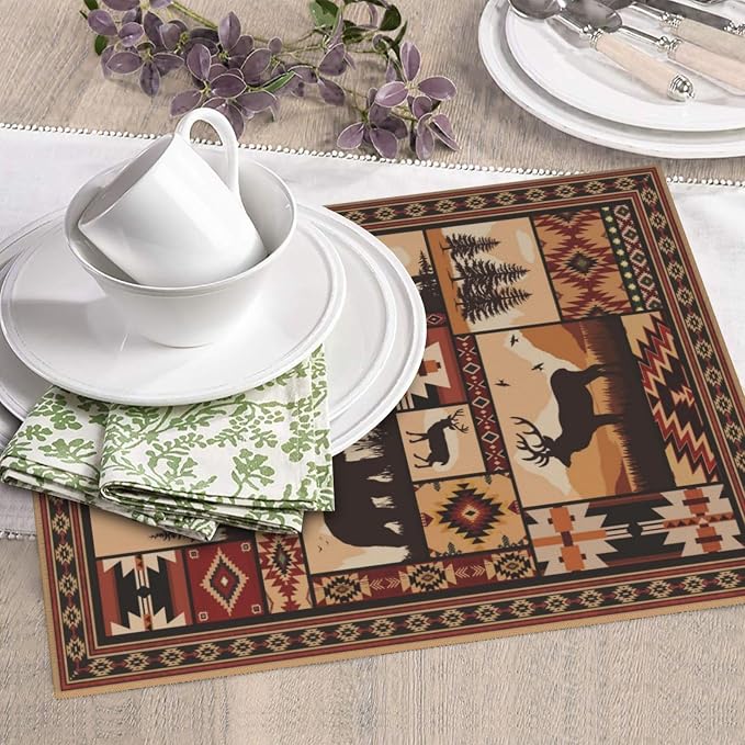 Western Wildlife Geometric Dish Drying Mat - Image 3