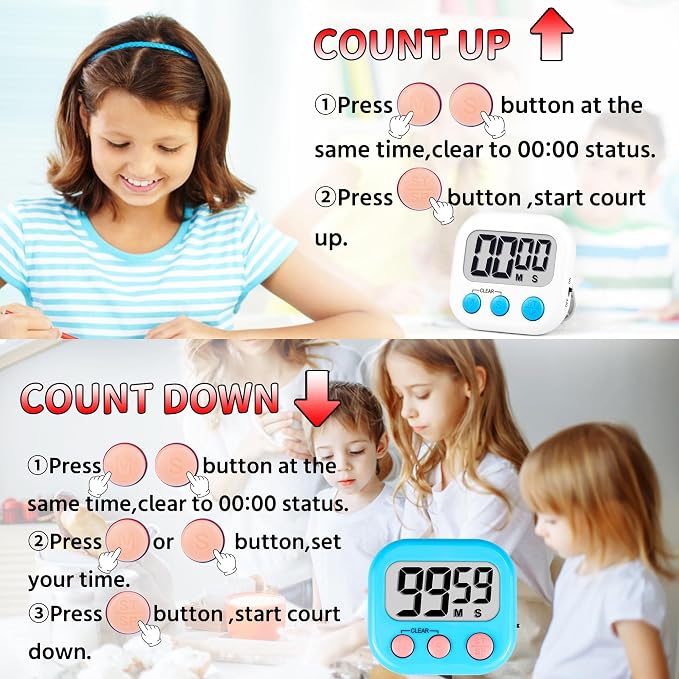 Timer for Kids Teachers Supplies Digital Kitchen Timers for Cooking Large - Image 5