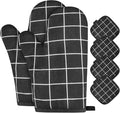 AUAUY Oven Mitts and Pot Holders 6PCS Set, 392°F Heat Resistant Cooking Gloves by AUAUY