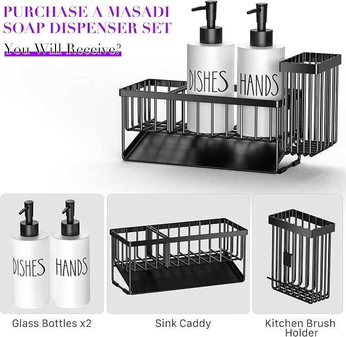 MASADI Kitchen Dish Soap Dispenser Set - Image 2