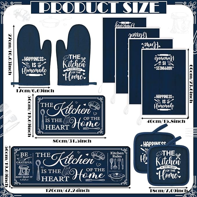 Fourluoo 10 Pcs Farmhouse Kitchen Decor and Accessories Set 4 Kitchen Towels 2 - Image 3