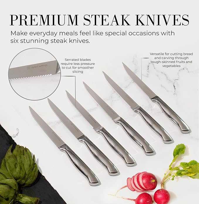Styled Settings Stainless Steel Knife Set - Image 7