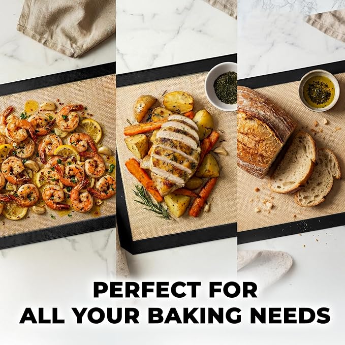 Zulay Kitchen Silicone Baking Mat 2-Pack – Reusable Nonstick Silicone Baking - Image 2
