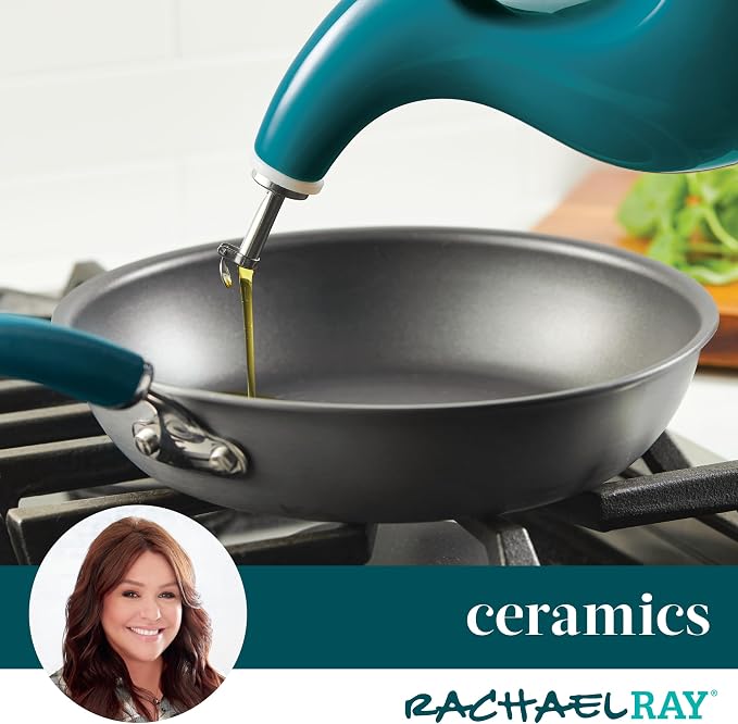 Rachael Ray Ceramics EVOO Oil and Vinegar Dispensing Bottle, 24 Ounce - Image 12