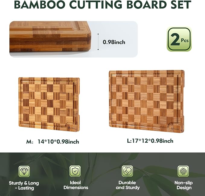 Extra Large Bamboo Cutting Boards, Non-Toxic & Durable - Image 6